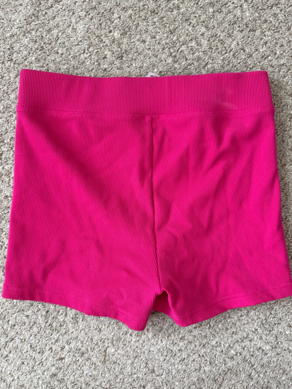 ALO Yoga Hot Pink Ribbed Biker Shorts - Picture 2 of 3